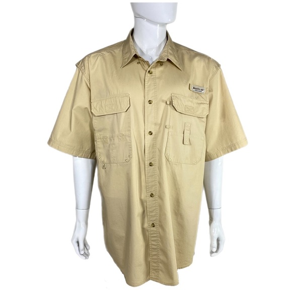 Magellan Sportswear Men’s Cargo Pocket Vented Back Fishing Button Down - Picture 1 of 12